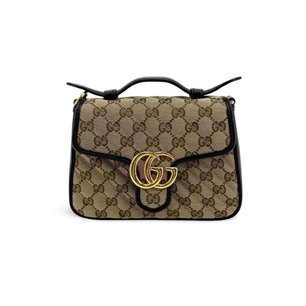 Gucci GG Marmont Mini Top Handle Bag GG Supreme Black